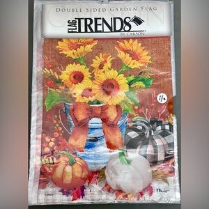 Flag Trends By Carson Sunflowers & Pumpkins Double Sided Garden Flag 12.5x18”